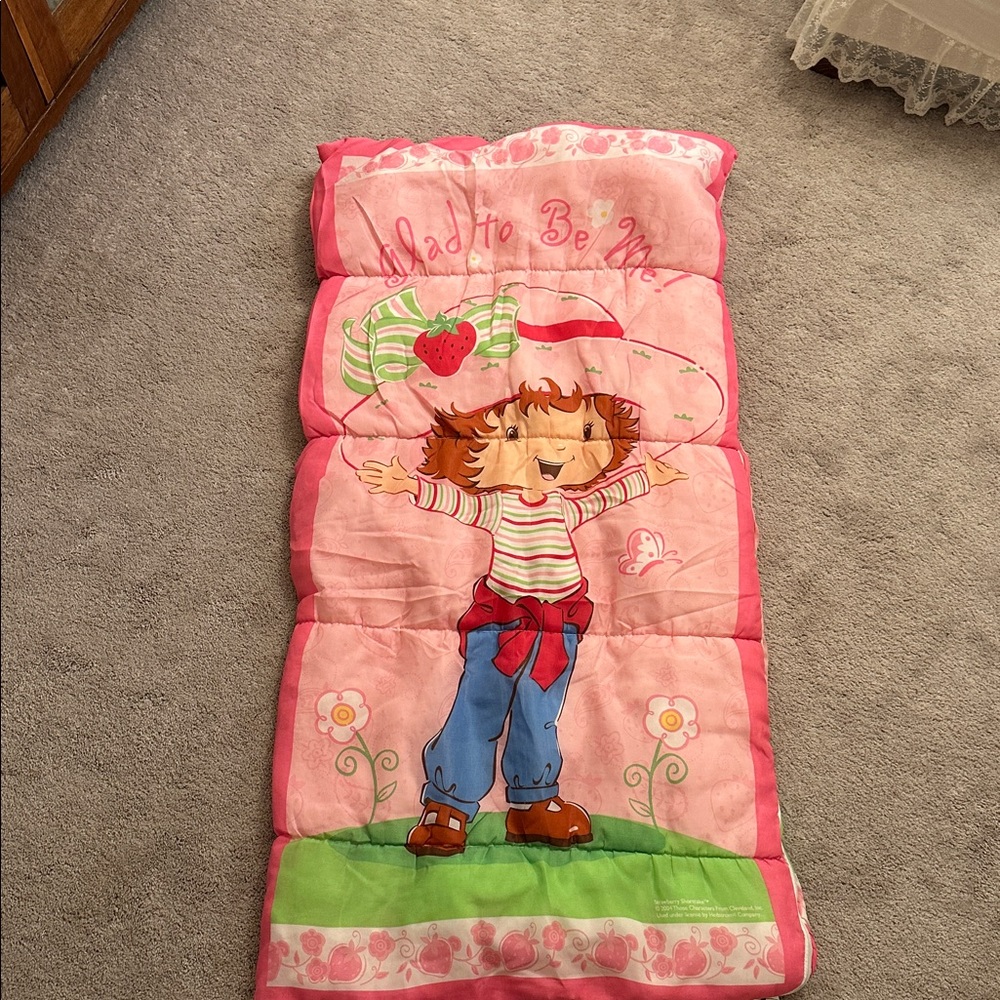 Rare Vintage 2004 Strawberry Shortcake Sleeping Bag by Hedstrom Company EUC